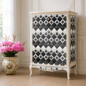 Alice Monochrome Fleur de Lis Tegel Decoupage Tissuepapier