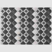 Alice Monochrome Fleur de Lis Tegel Decoupage Tissuepapier (Voorkant)