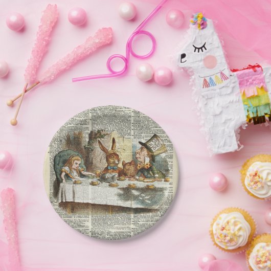 Alice Morning Tea-tijd Papieren Bordje (Feest)
