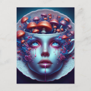 Alice Mushrooms Teacup Briefkaart