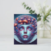 Alice Mushrooms Teacup Briefkaart (Staand voorkant)