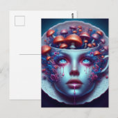 Alice Mushrooms Teacup Briefkaart (Voorkant / Achterkant)