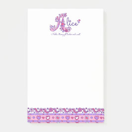 Alice naam betekent brief Een aangepaste post het  Post-it® Notes