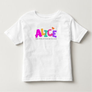 Alice naam betekent meisjes belletjes kinder shirts