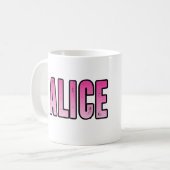 Alice naam koffiemok (Voorkant links)