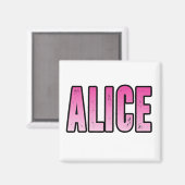 Alice naam magneet (Voorkant / Achterkant)