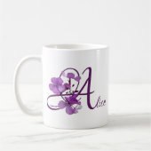 Alice naam paarse bloemen schattig Koffiemok (Links)