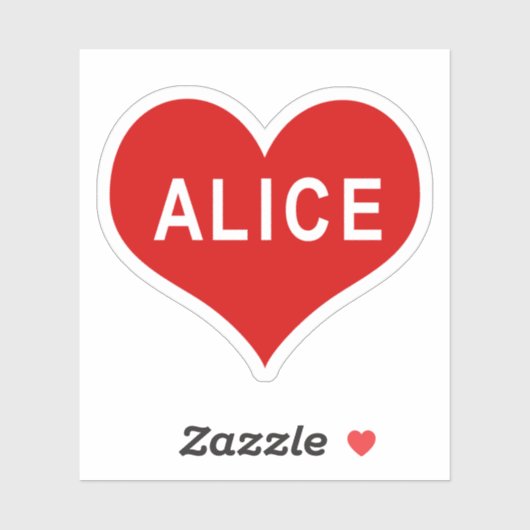 ALICE NAAM Red Love Heart Vinyl Sticker (Vel)