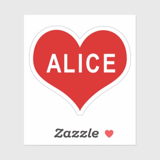 ALICE NAAM Rode Hart Vinyl Sticker (Vel)