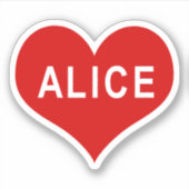 ALICE NAAM Rode Hart Vinyl Sticker (Voorkant)