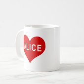 ALICE NAAM Rode Liefdeshart Koffiemok (Voorkant links)