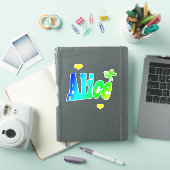 Alice Name Logo met Unicorn, Sticker (iPad Cover)