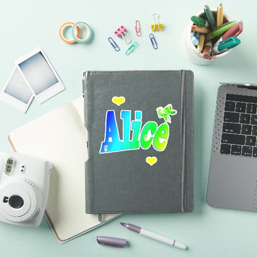 Alice Name Logo met Unicorn, Sticker (iPad Cover)