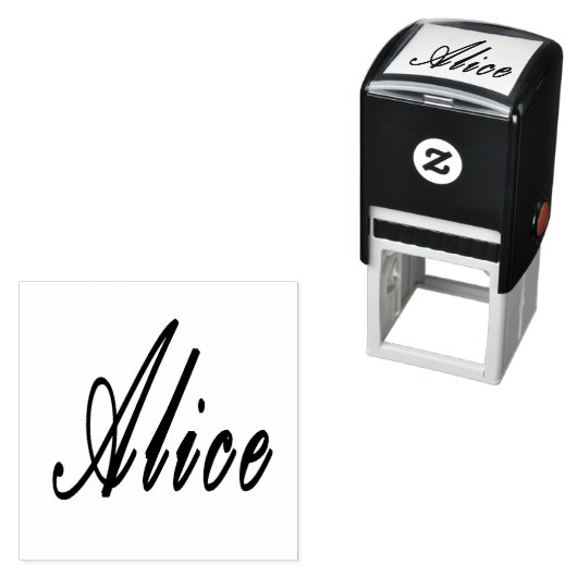 Alice Name Logo, Zelfinktende Stempel (In situ)