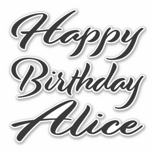 Alice Name Vorname black Sticker Geburtstag (Voorkant)