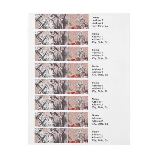 alice nonsens wonderland gordijn adreslabel wikkel (Vel)