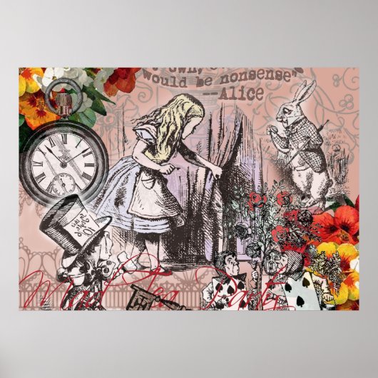 alice nonsens wonderland gordijn poster (Voorkant)