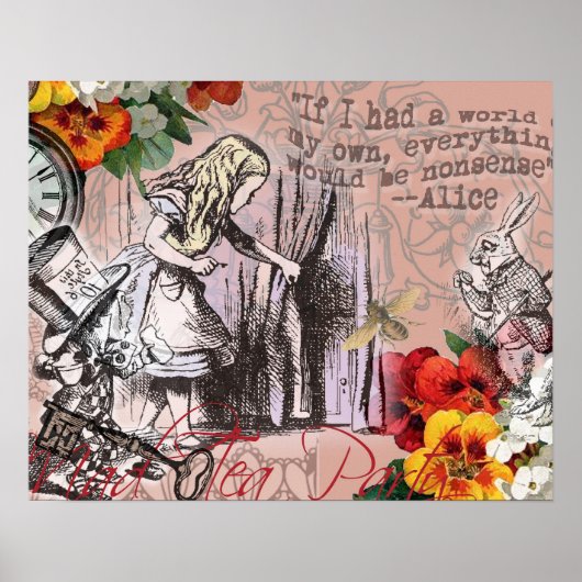 alice nonsens wonderland gordijn poster (Voorkant)