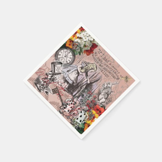 alice nonsens wonderland gordijn servetten (Hoek)