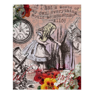 alice nonsense wonderland curtain perfect poster