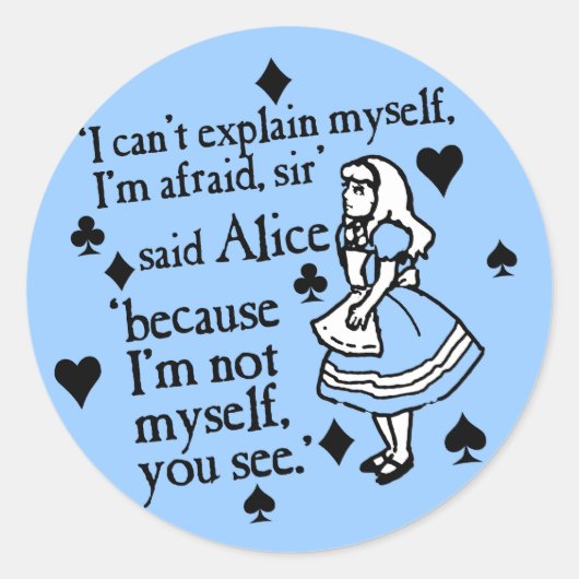 Alice Not mezelf Ronde Sticker (Voorkant)