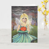 Alice on Halloween Fairy Kaart beroemd gemaakt doo (Gele Bloem)