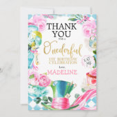 Alice Onederful 1e verjaardag Dank je wel Kaart (Voorkant)