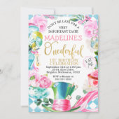 Alice Onederful 1st Birthday Uitnodiging (Voorkant)