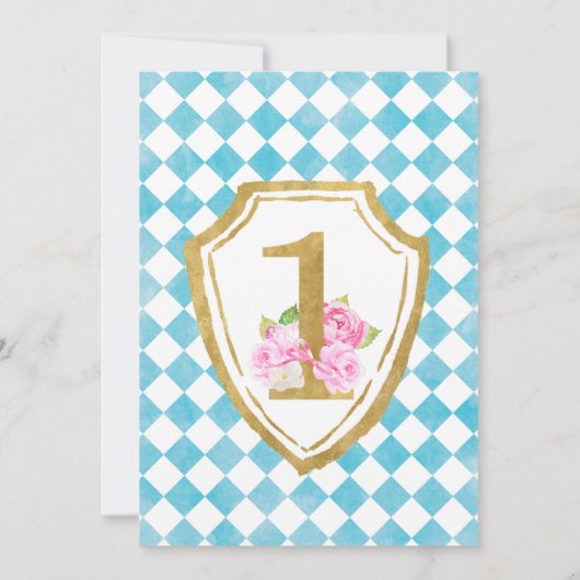 Alice Onederful 1st Birthday Uitnodiging (Achterkant)