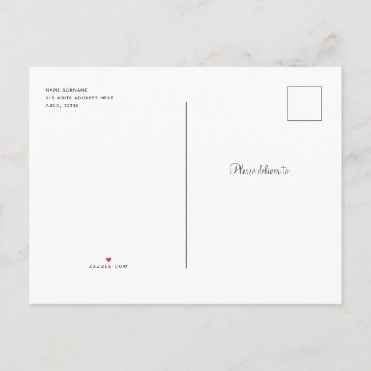 Alice Onederland-theefeestje verjaart Uitnodiging Briefkaart (Achterkant)