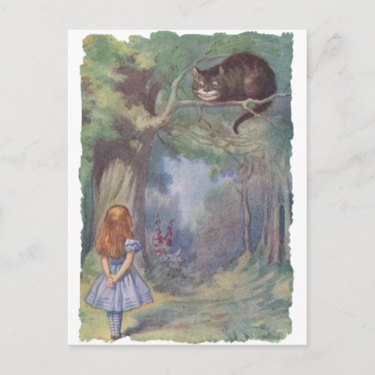 Alice ontmoet Cheshire Cat Briefkaart (Voorkant)