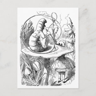 Alice ontmoet de Caterdepijler - Alice in Wonderla Briefkaart