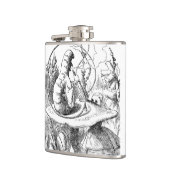 Alice ontmoet de Caterdepijler - Alice in Wonderla Heupfles (Links)