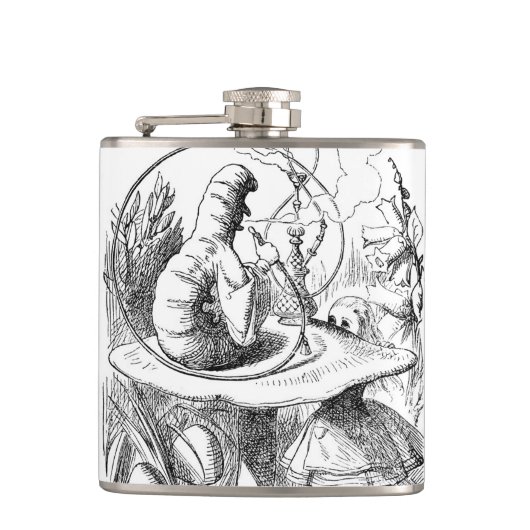 Alice ontmoet de Caterdepijler - Alice in Wonderla Heupfles (Voorkant)