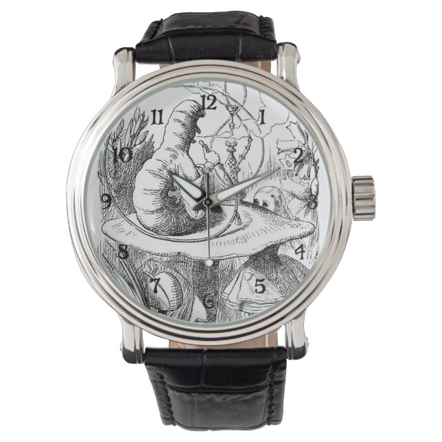 Alice ontmoet de Caterdepijler - Alice in Wonderla Horloge (Voorkant)
