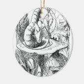 Alice ontmoet de Caterdepijler - Alice in Wonderla Keramisch Ornament (Links)