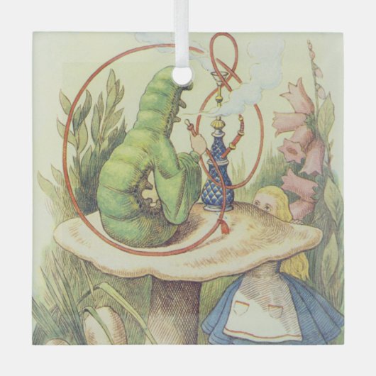 Alice ontmoet de Caterstyle Glas Ornament (Voorkant)