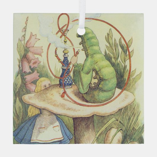 Alice ontmoet de Caterstyle Glas Ornament (Achterkant)