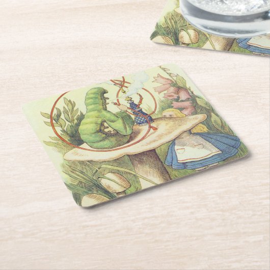 Alice ontmoet de Caterstyle Kartonnen Onderzetters (Schuin)