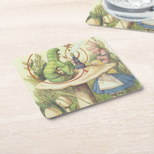 Alice ontmoet de Caterstyle Kartonnen Onderzetters (Schuin)