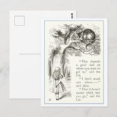 Alice ontmoet de Cheshire Cat  Illustratie Briefkaart (Voorkant / Achterkant)