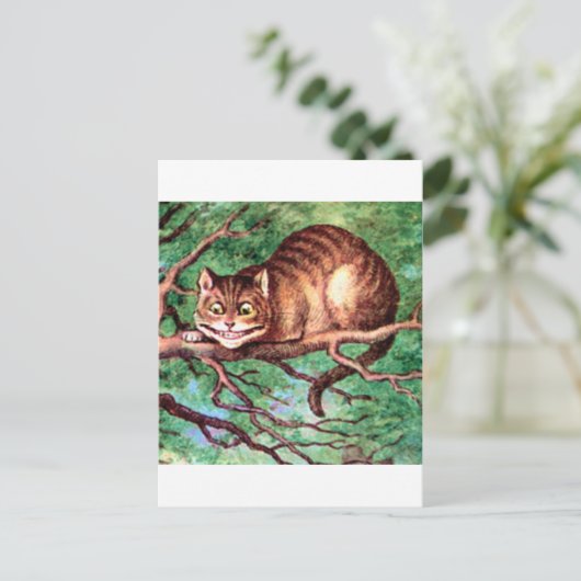 Alice ontmoet de Cheshire Cat in Wonderland Briefkaart (Staand voorkant)
