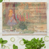 Alice ontmoet de Cheshire .cat Theedoek (Gevouwen)