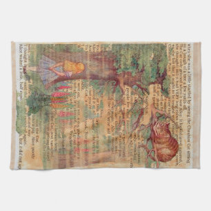 Alice ontmoet de Cheshire .cat Theedoek