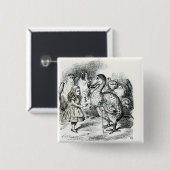 Alice ontmoet de Dodo Vierkante Button 5,1 Cm (Voorkant /achterkant)