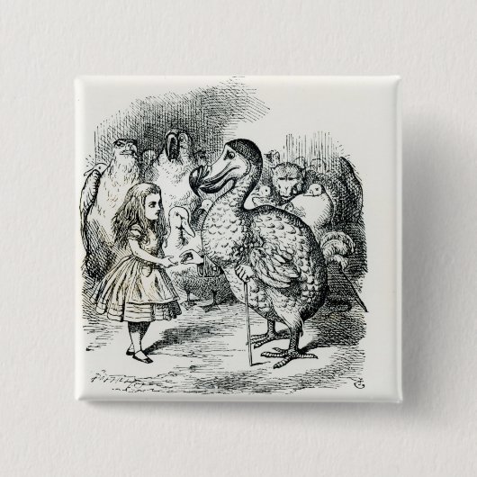 Alice ontmoet de Dodo Vierkante Button 5,1 Cm (Voorkant)