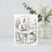 Alice ontmoet de  illustratie van Caterpillar Briefkaart (Staand voorkant)