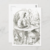 Alice ontmoet de  illustratie van Caterpillar Briefkaart (Voorkant / Achterkant)