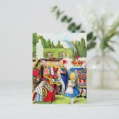Alice ontmoet de koningin van het hart in Wonderla Briefkaart (Staand voorkant)