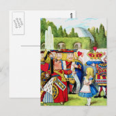 Alice ontmoet de koningin van het hart in Wonderla Briefkaart (Voorkant / Achterkant)